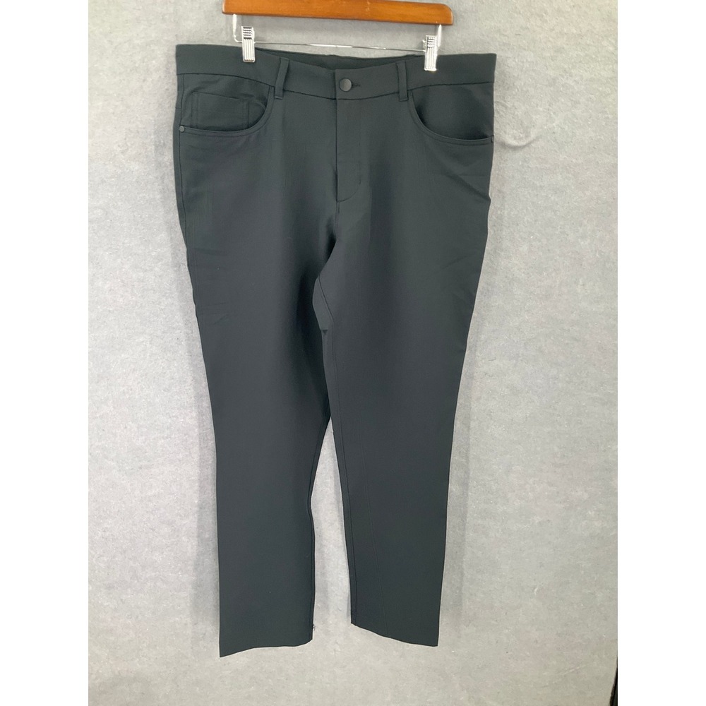 Panama Jack Mens 38x29 Charcoal Gray Flat Front Performance Stretch Dress Pants‎